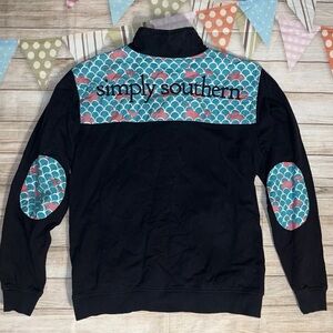 Simply Southern blue pink whales quarter zip sz s